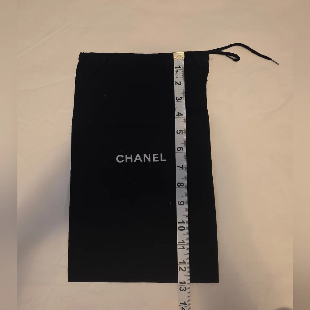 CHANEL Authentic Shoe Dust Bags – Set of 2 Black with White Logo 14x8